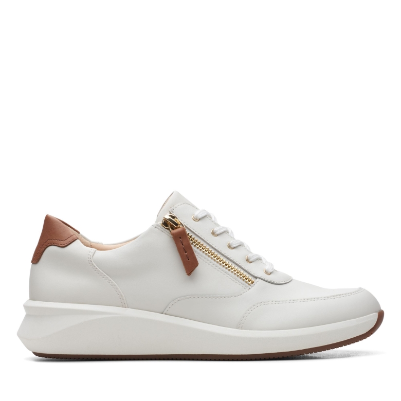 Weißes Leder Un Rio Zip Clarks