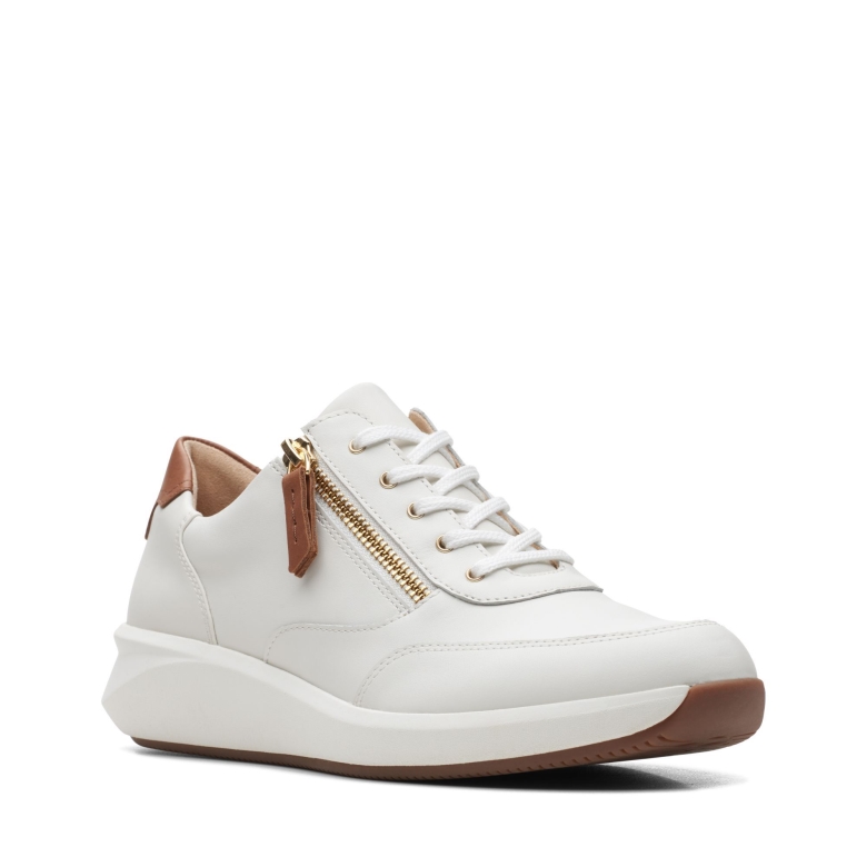 Weißes Leder Un Rio Zip Clarks