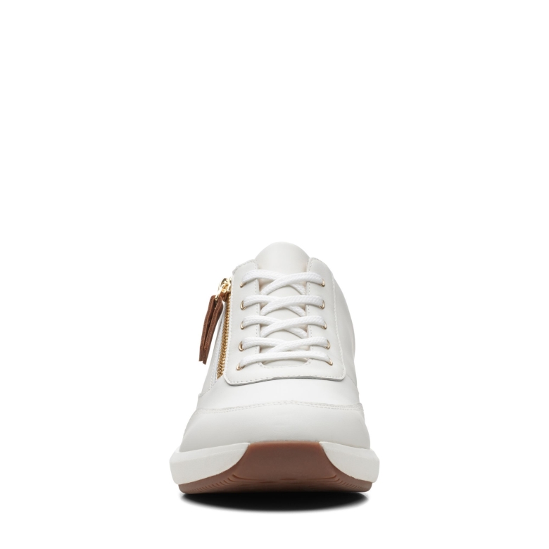 Weißes Leder Un Rio Zip Clarks