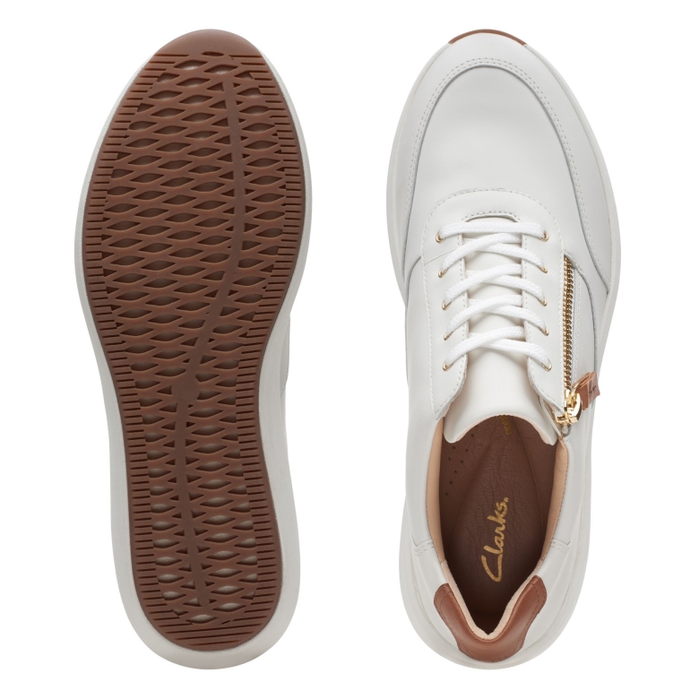 Weißes Leder Un Rio Zip Clarks
