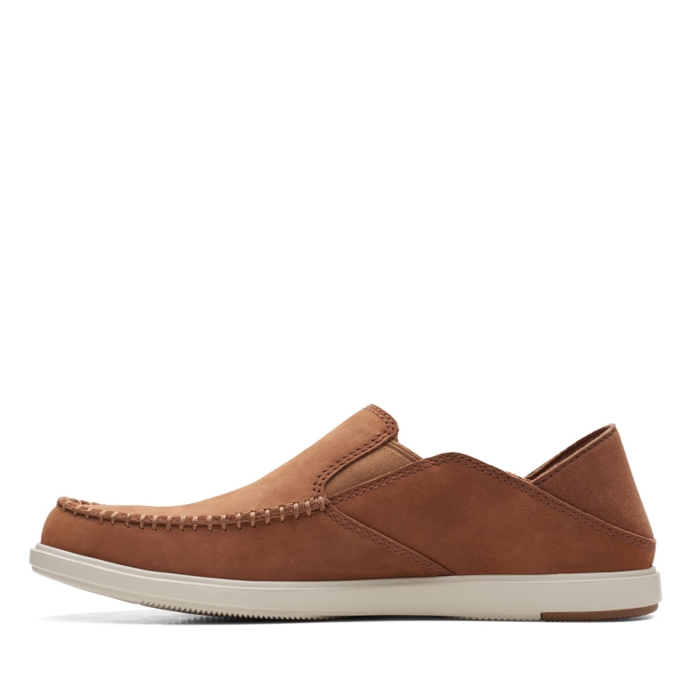 Clarks Dunkelbrauner Bratton-slip Aus Nubukleder