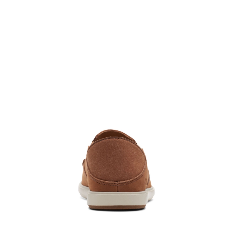 Clarks Dunkelbrauner Bratton-slip Aus Nubukleder