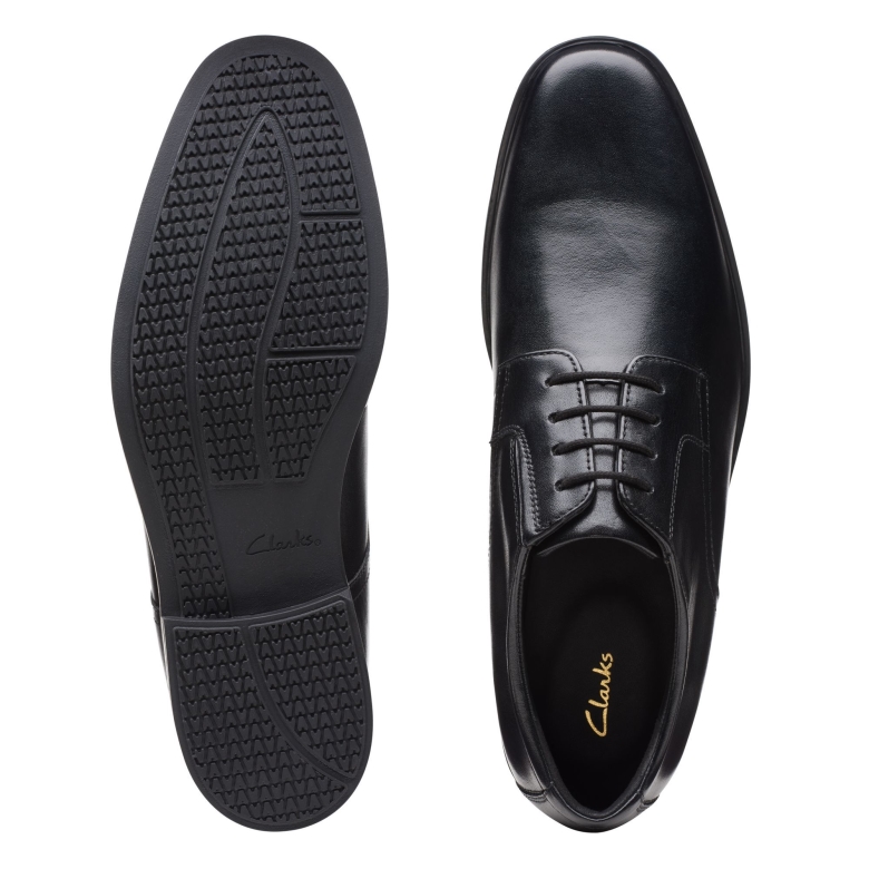 Howard Walk Clarks Schwarzes Leder