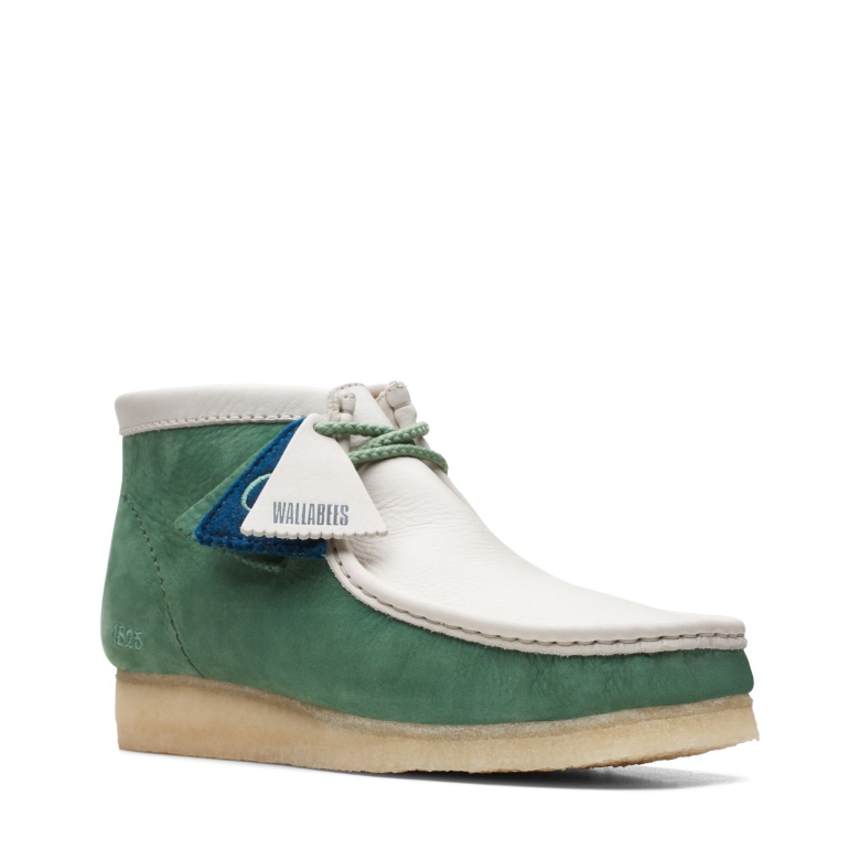 Grünes Nubukleder Clarks Wallabee Bt Ny