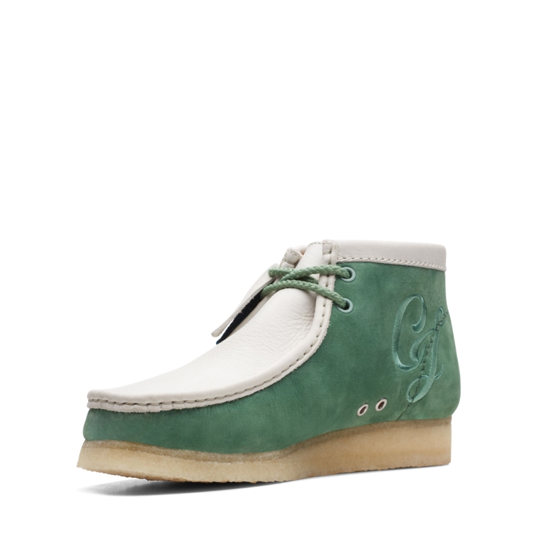 Grünes Nubukleder Clarks Wallabee Bt Ny