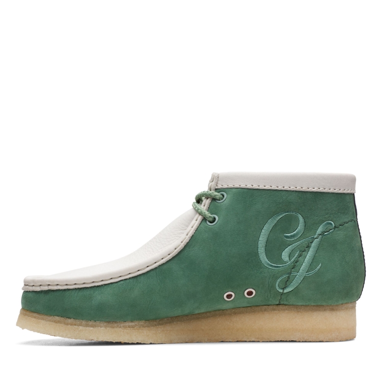 Grünes Nubukleder Clarks Wallabee Bt Ny