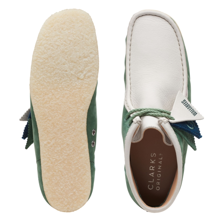 Grünes Nubukleder Clarks Wallabee Bt Ny
