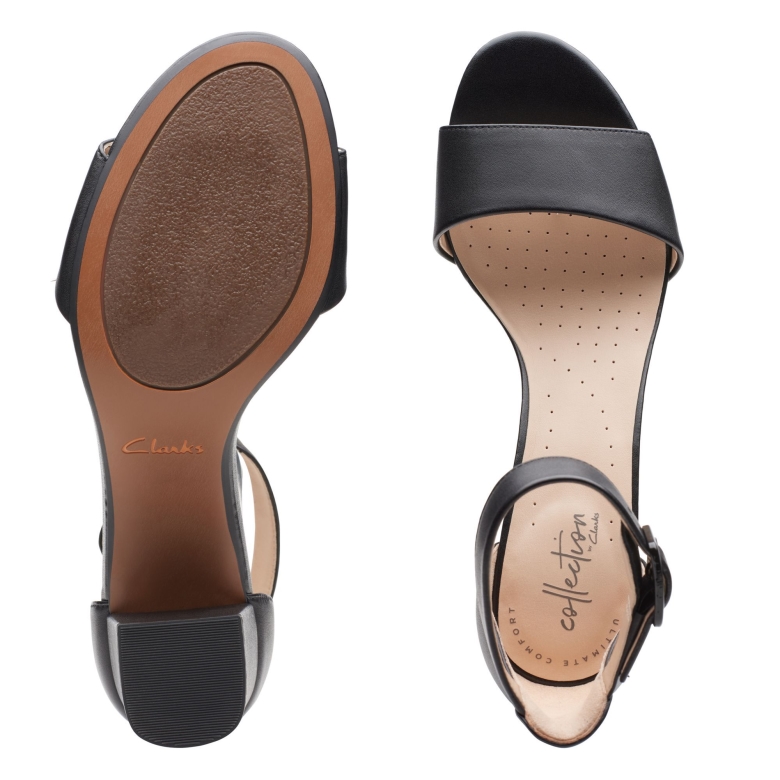 Deva Mae Clarks Aus Schwarzem Leder