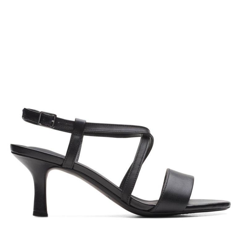 Clarks Amali Schnalle Schwarzes Leder