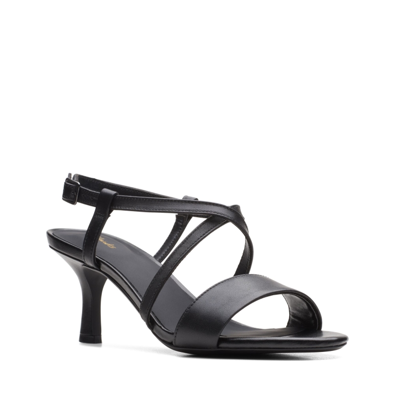 Clarks Amali Schnalle Schwarzes Leder