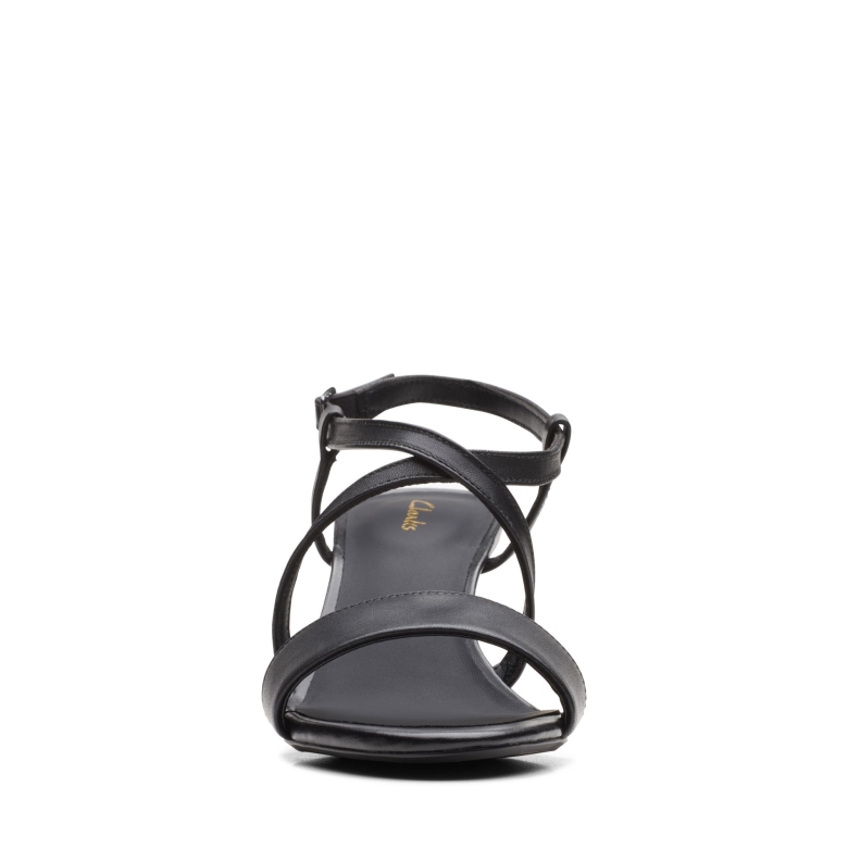 Clarks Amali Schnalle Schwarzes Leder