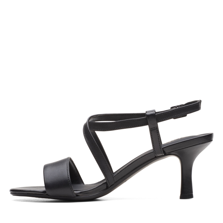 Clarks Amali Schnalle Schwarzes Leder