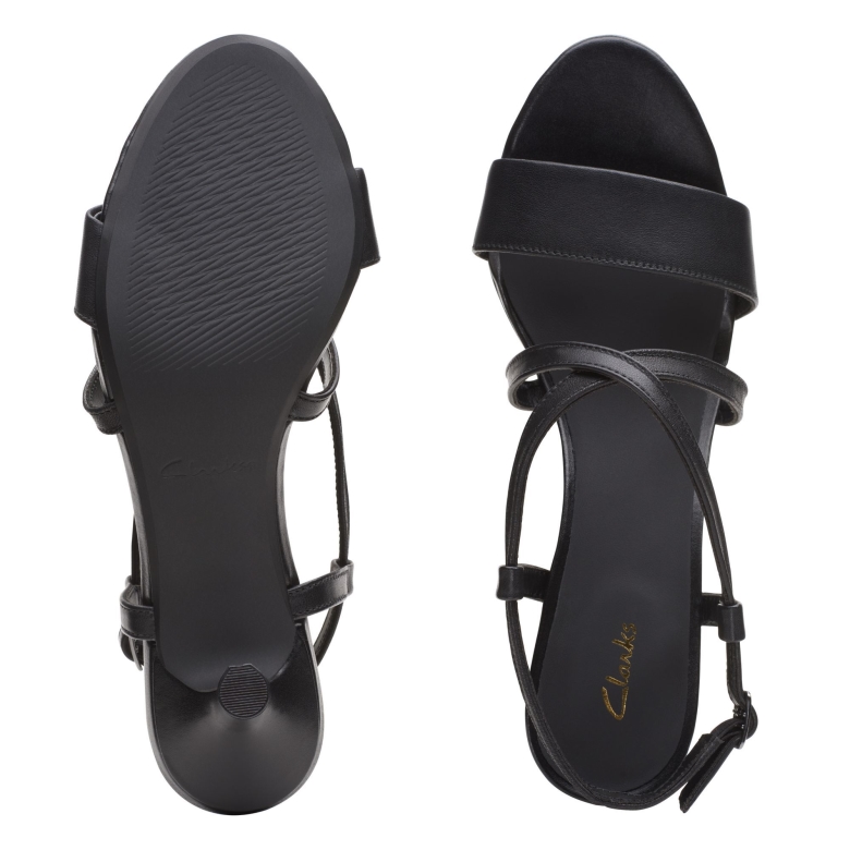 Clarks Amali Schnalle Schwarzes Leder