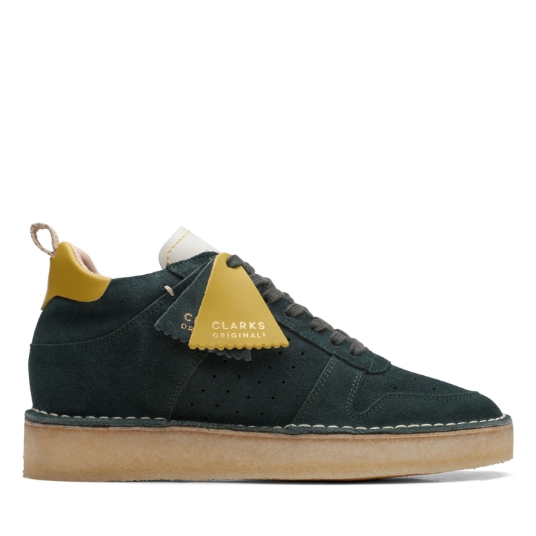 Dunkelgrünes Wildleder Von Clarks Desert Run