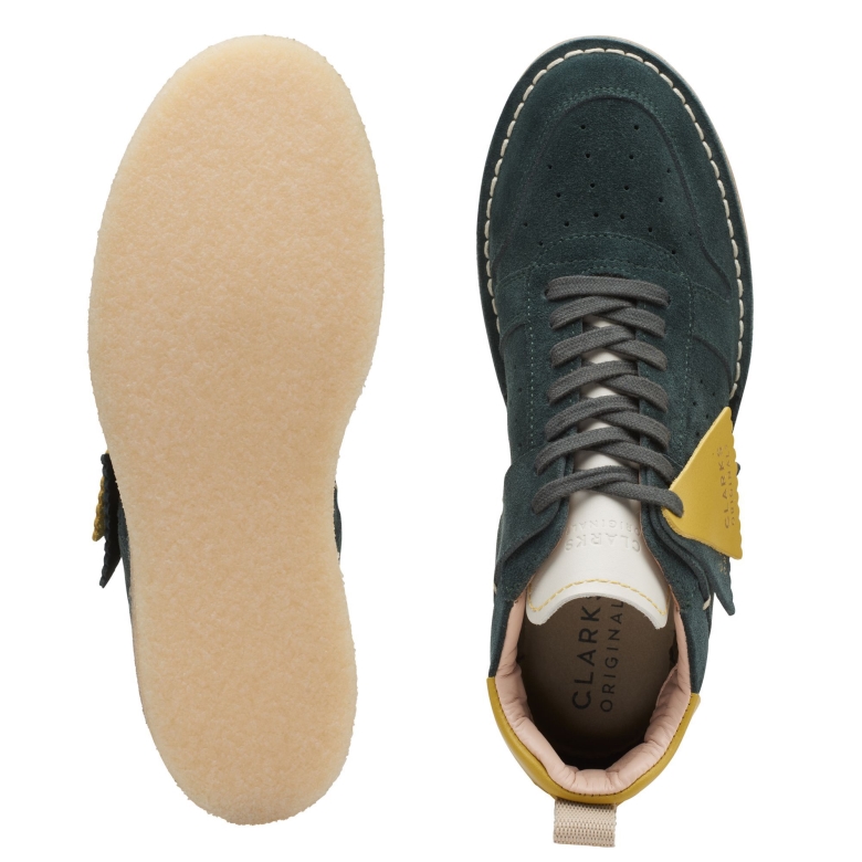 Dunkelgrünes Wildleder Von Clarks Desert Run