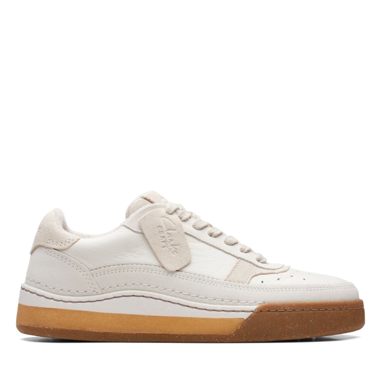 Clarks White Combi Craftcourtlace