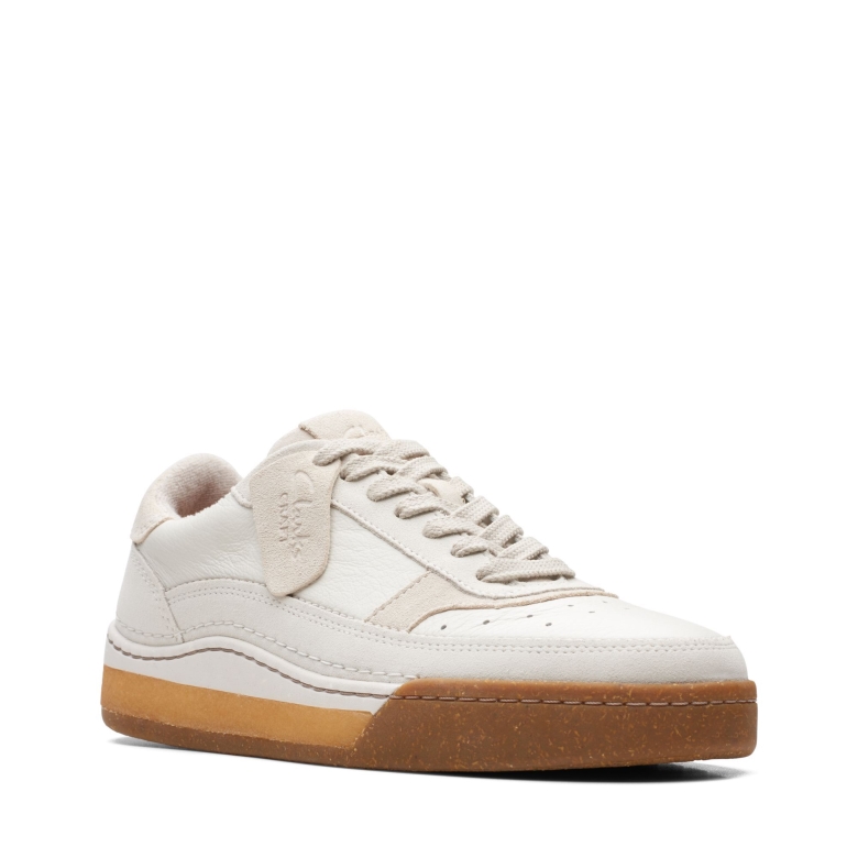 Clarks White Combi Craftcourtlace