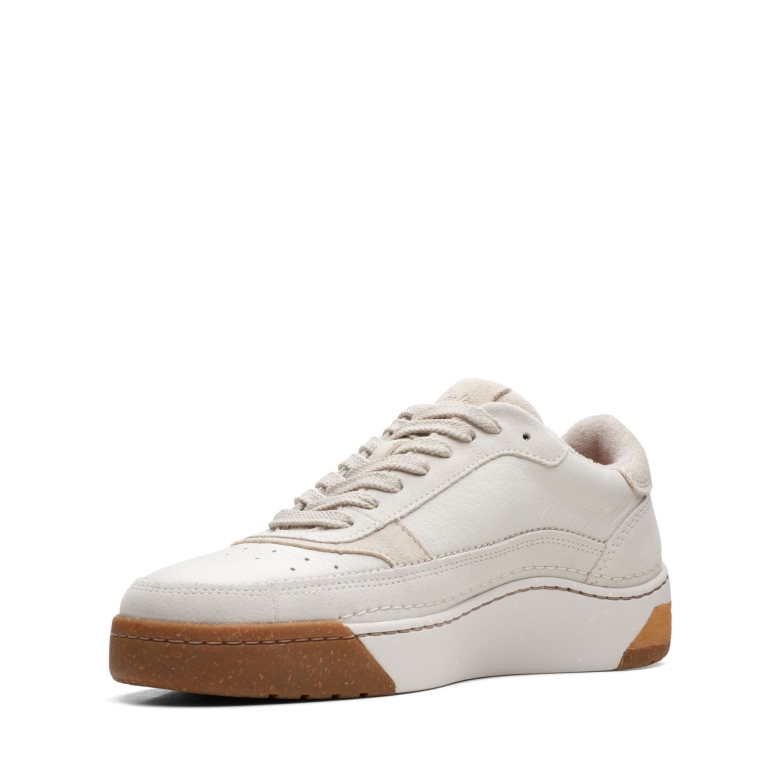 Clarks White Combi Craftcourtlace