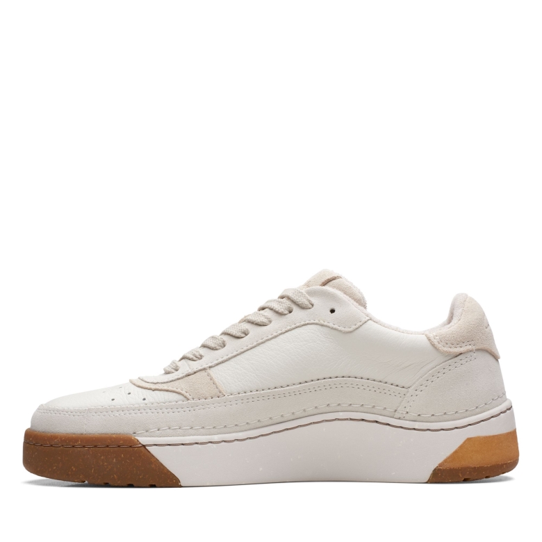 Clarks White Combi Craftcourtlace