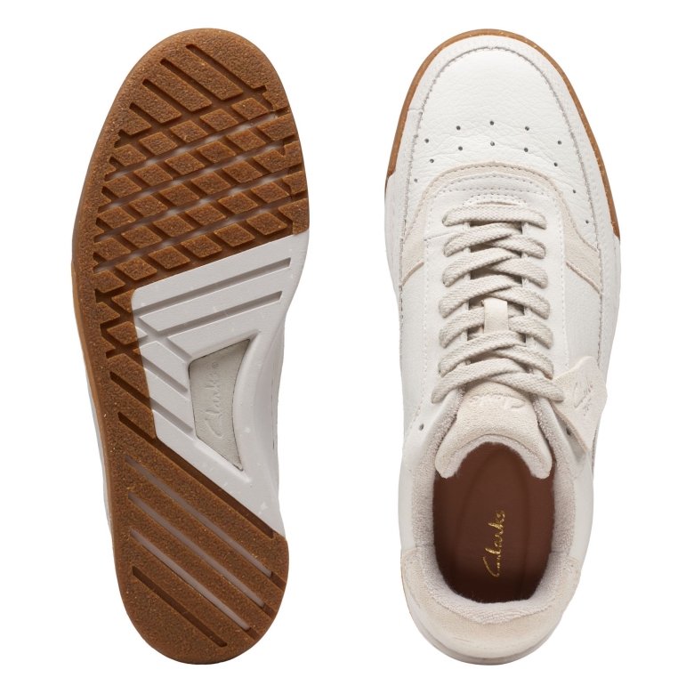 Clarks White Combi Craftcourtlace