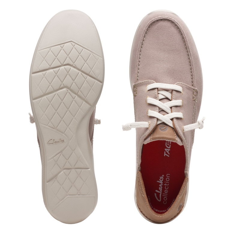 Clarks Stone Textile Gorwlace