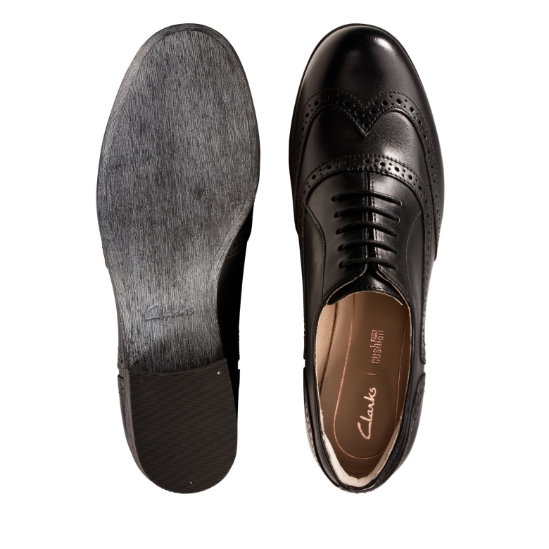 Clarks Schwarzes Leder Hamble Oak