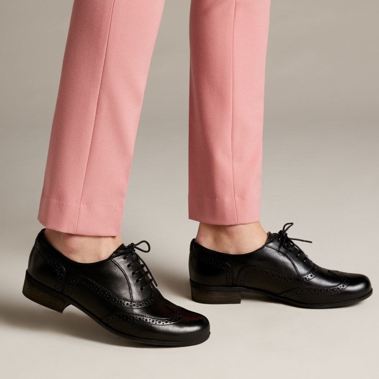 Clarks Schwarzes Leder Hamble Oak