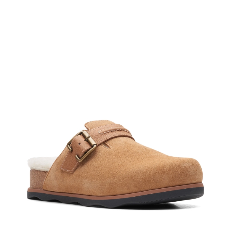 Hellbraune Wildleder-clarks-bryn-slide