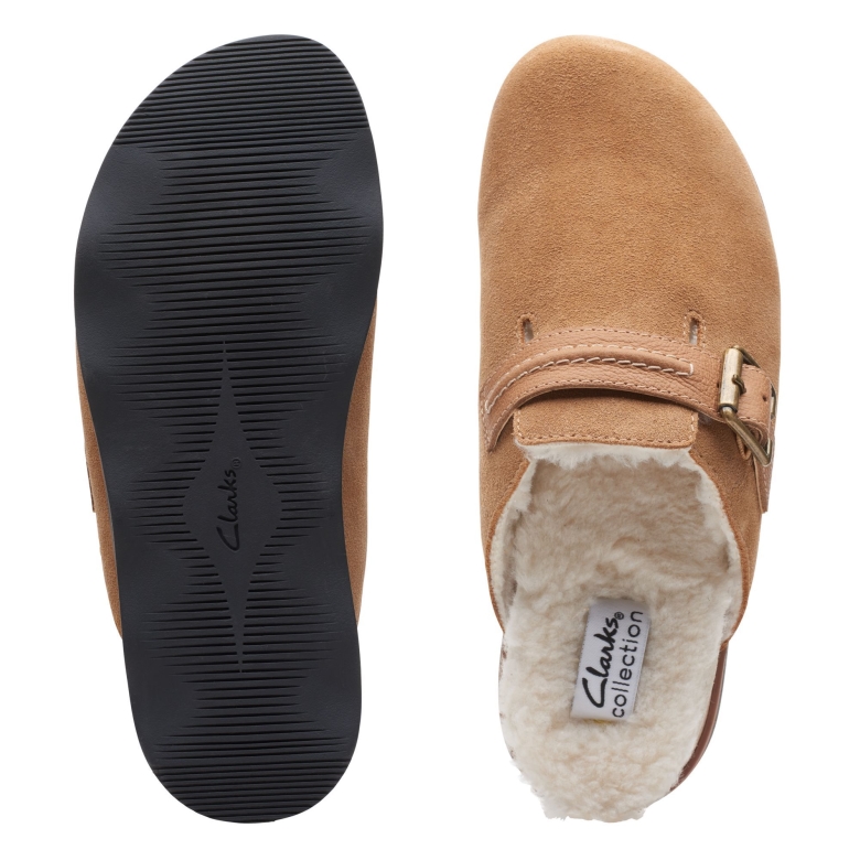 Hellbraune Wildleder-clarks-bryn-slide
