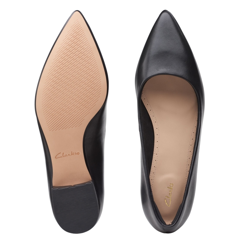 Clarks Laina 15 Schritt Schwarzes Leder