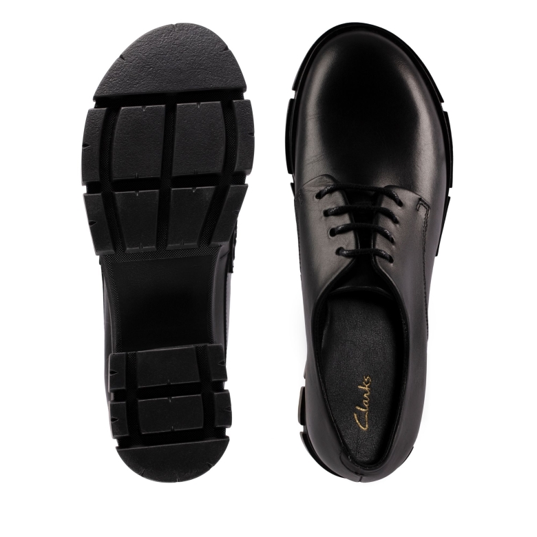 Schwarzes Leder Clarks Teala Spitze
