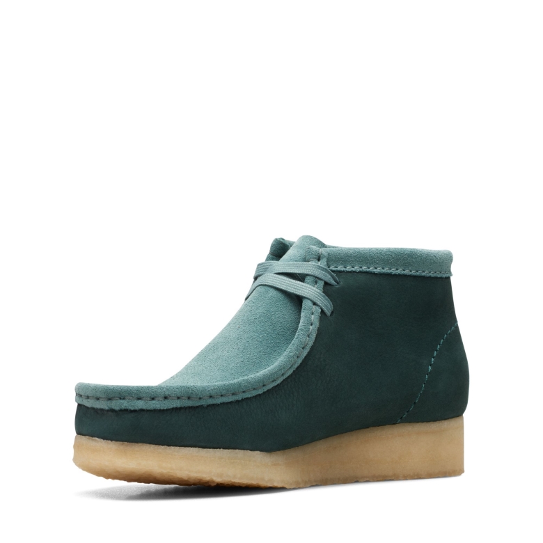 Clarks Wallabee Boot Blaugrün Kombi