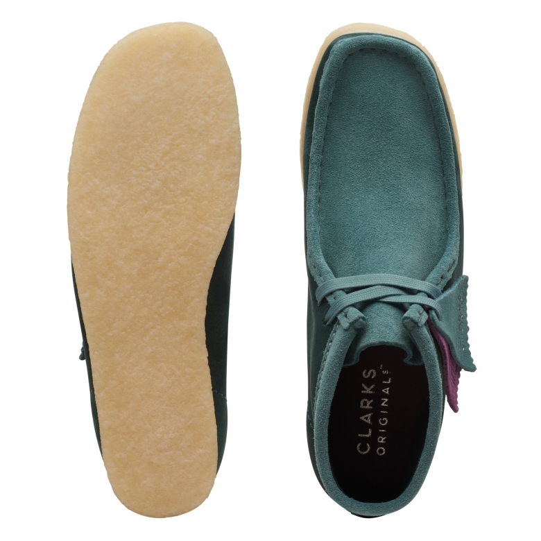 Clarks Wallabee Boot Blaugrün Kombi