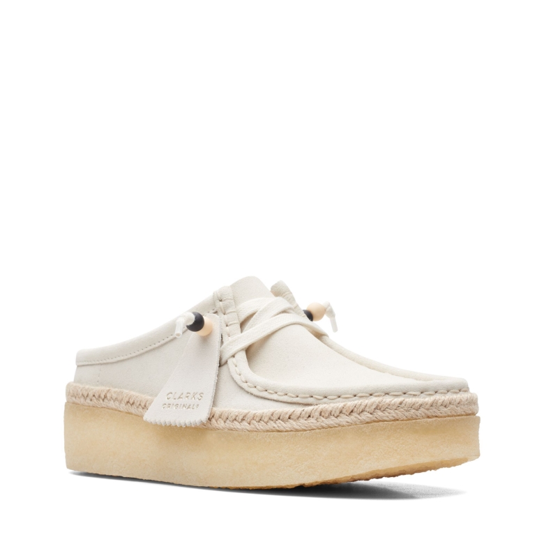 Clarks Wallabee Cup Lo Aus Weißem Wildleder