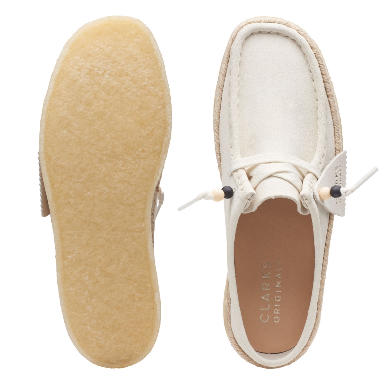 Clarks Wallabee Cup Lo Aus Weißem Wildleder