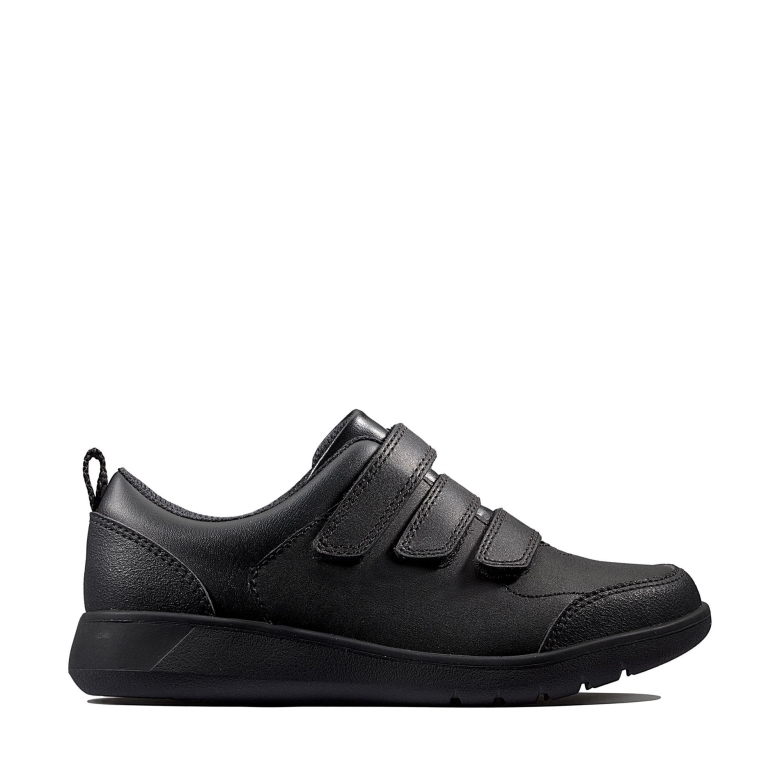 Schwarzes Leder Clarks Scape Sky Y