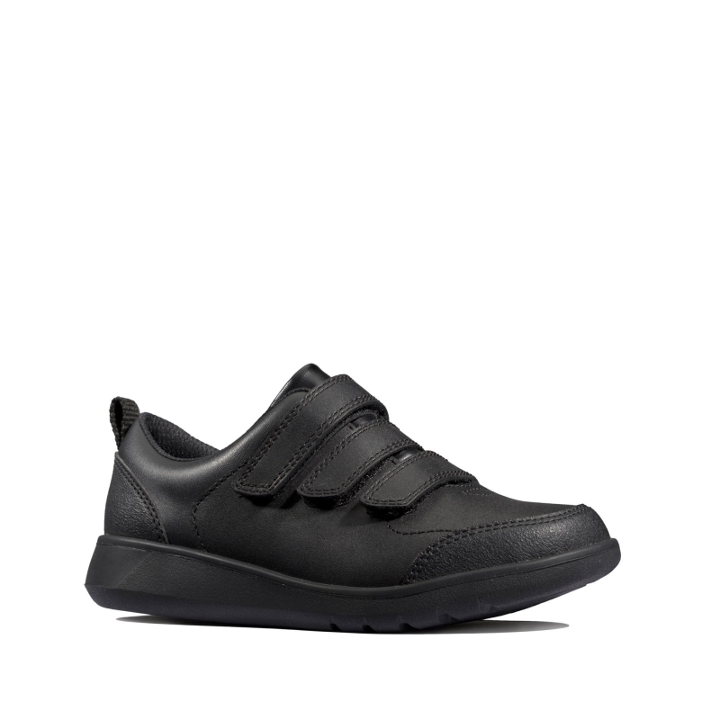 Schwarzes Leder Clarks Scape Sky Y