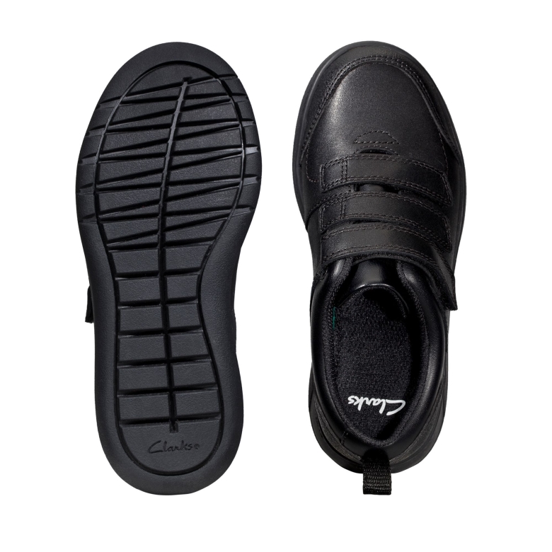 Schwarzes Leder Clarks Scape Sky Y