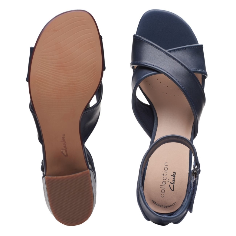Clarks Carolleigh Rise Marineblaues Leder