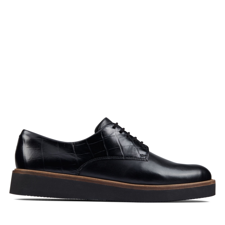 Schwarze Clarks Mit Croc-baillestich