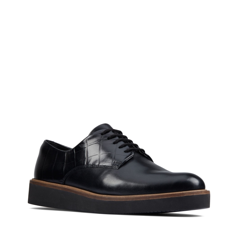 Schwarze Clarks Mit Croc-baillestich