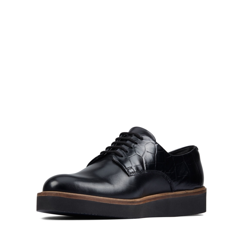 Schwarze Clarks Mit Croc-baillestich