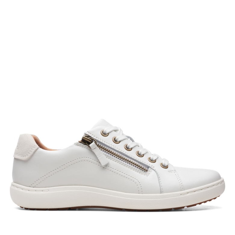 Clarks Weiße Leder-nalle-spitze
