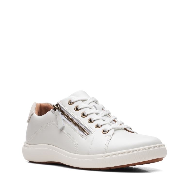 Clarks Weiße Leder-nalle-spitze
