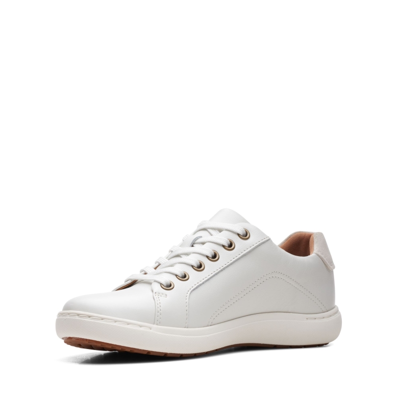 Clarks Weiße Leder-nalle-spitze