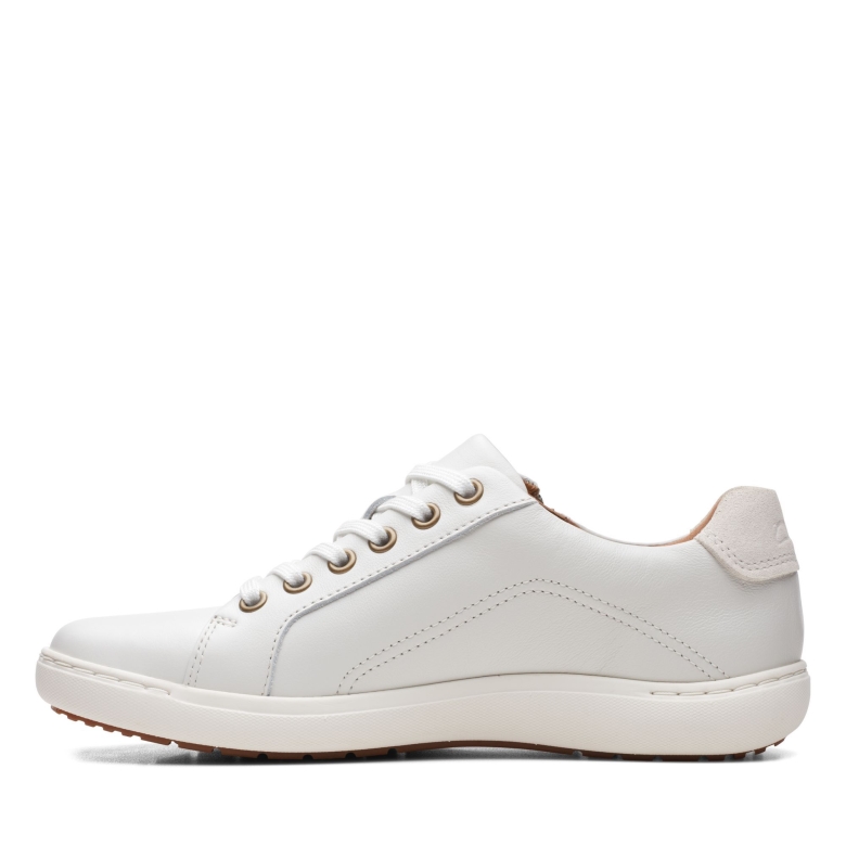 Clarks Weiße Leder-nalle-spitze