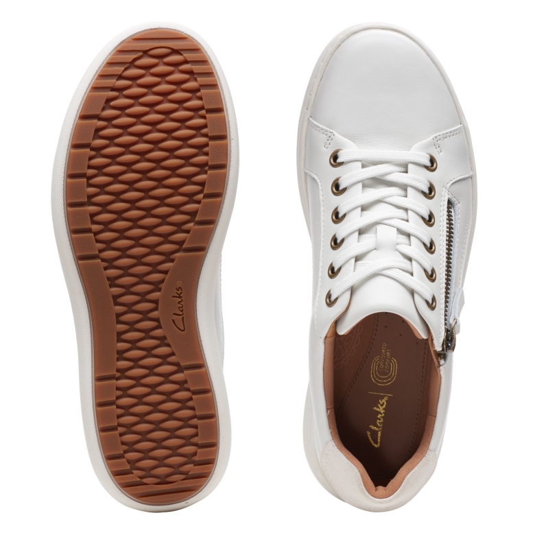 Clarks Weiße Leder-nalle-spitze