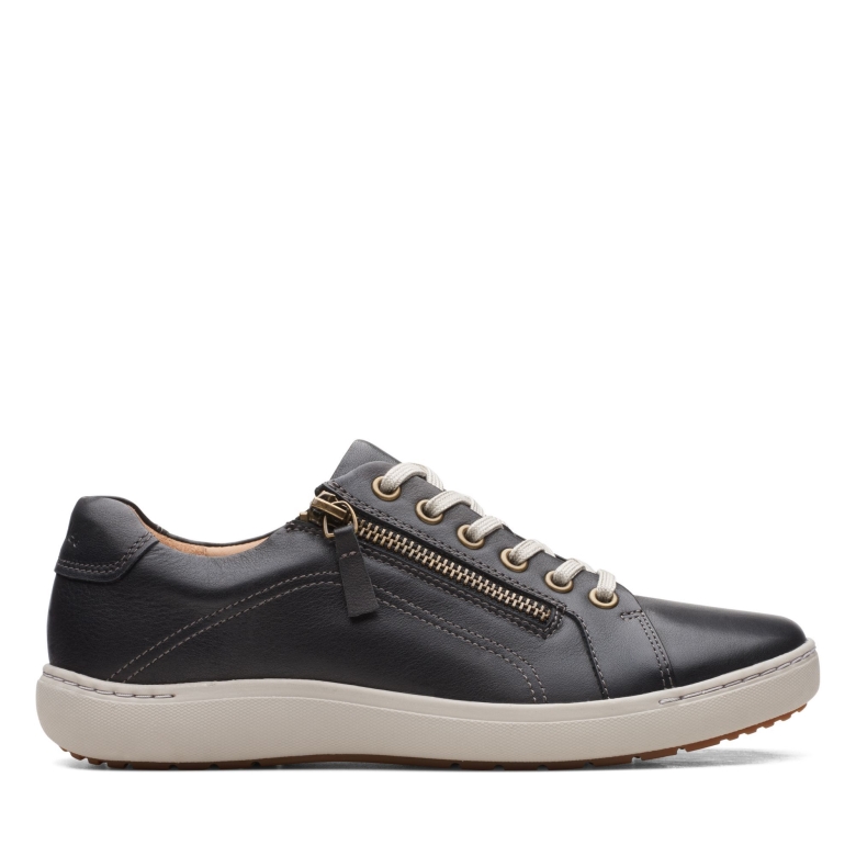Schwarzes Leder Nalle Spitze Clarks