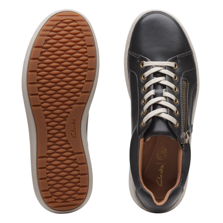 Schwarzes Leder Nalle Spitze Clarks
