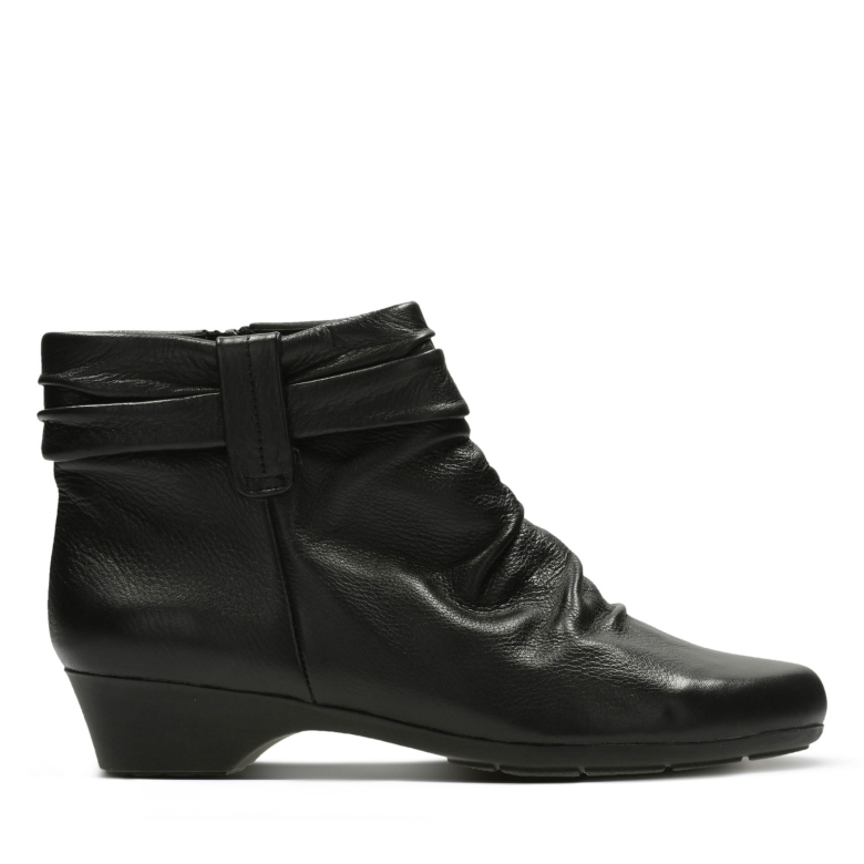 Clarks Schwarze Ledermatrone Ella